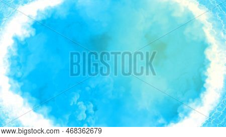 Bright Blue Clouds Tonnel To Heaven Or Paradise, Screen Frame - Abstract 3d Rendering