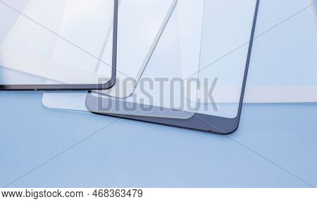 Maintenance And Repairing Smartphones. Many Tempered Glass Screen Protector
