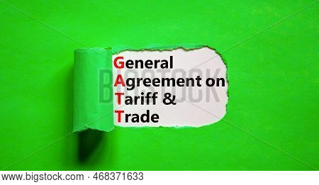 Gatt Symbol. Concept Words Gatt General Agreement On Tariff And Trade On White Paper On Beautiful Gr