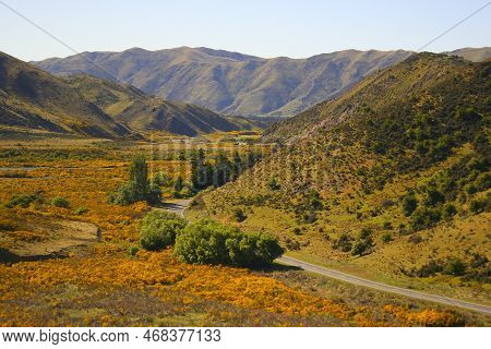 Fairlie To Tekapo Road, Canterbury, New Zealand South Island Dramatic Landscape
