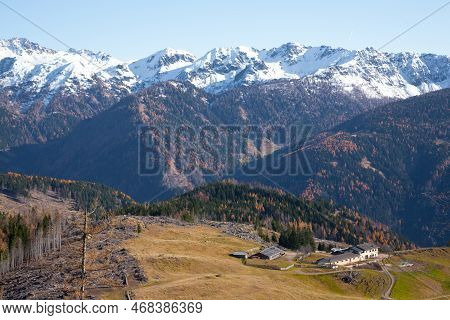 Mocheni Valley Autumn Landscape, Baselga Di Pine, Italy