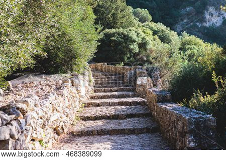Angelokastro Castle Near Palaiokastritsa And Krini, Corfu Island, Ionian Sea, Central Corfu And Diap