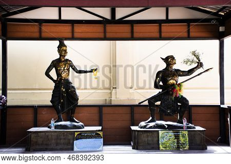 Ancient Hermit Deity And Antique Angel Statue For Thai People Travelers Travel Visit And Respect Pra