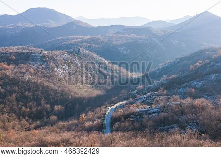 Aerial View Of Skadar Lake National Park Panoramic Landscape, Montenegro, Skadarsko Jezero, Also Cal
