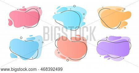 Liquid Abstract Shapes Set. Retro Geometric Backgrounds. Fluid Frames Collection. 80s, 90s Retro Fra