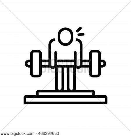 Black Line Icon For Trying Stressful Taxing Hard Tough Heavy Pressured Exercise