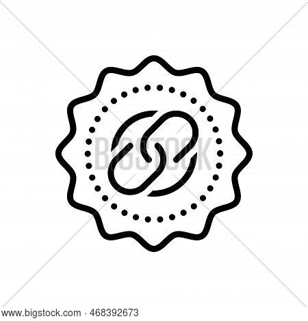 Black Line Icon For Linking Connection Linkage Join Double Chain Adhibit Link