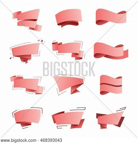 The Template For The Banner. Abstract Template Banner With Ribbon.