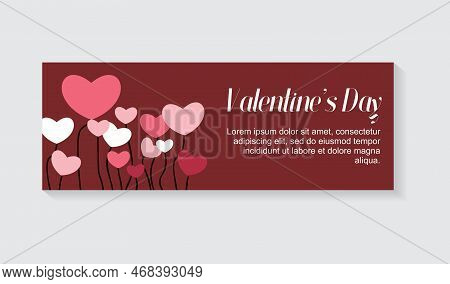 Romantic Banner With Hearts. Sale To The Day Of Lovers, Congratulations.