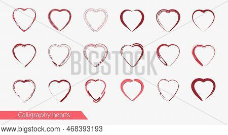 Set Of Abstract Icons Of Hearts . Suit For Websites Or Logo . Perhaps Other Use