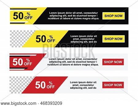 Sale Discounts. Four Vector Web Banners. Vector Banners For The Site.