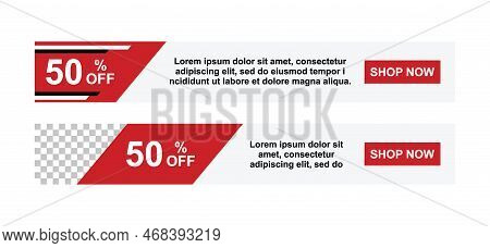 Sale Discounts. Two Vector Web Banners. Sale, Shares, Black Friday.