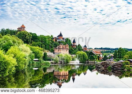 Photography On Theme Ancient Brick Castle With Large Tower