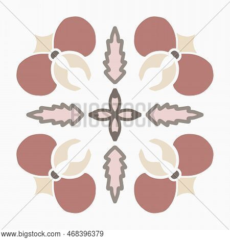 Patterned Azulejo Floor Tiles. Abstract Geometric Background. Vector Illustration, Seamless Mediterr