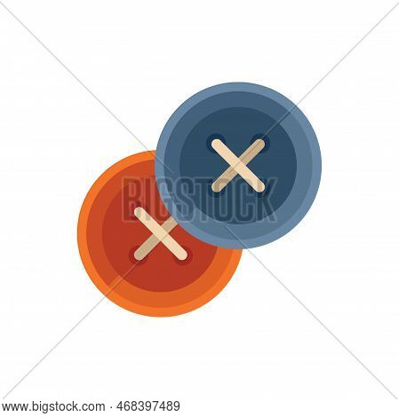 Sewing Button Icon Flat Vector. Repair Tailor. Cleaning Cloth Isolated