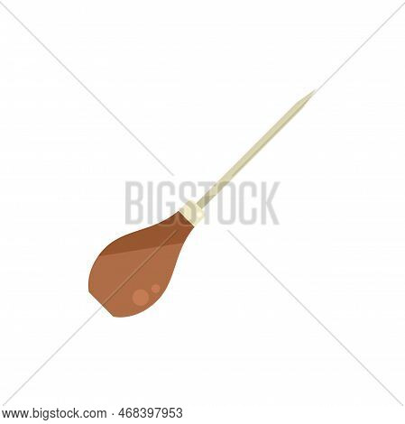 Handle Needle Icon Flat Vector. Sewing Garment. Wash Sew Isolated