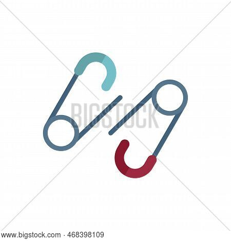 Clothing Clip Icon Flat Vector. Repair Machine. Sew Accessories Isolated