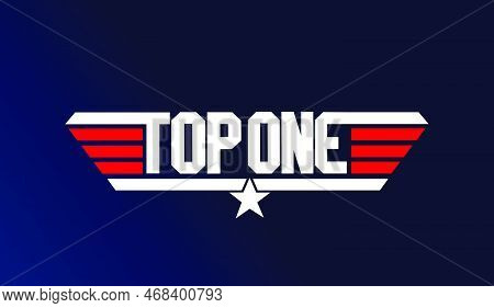 Top One Typography Icon With Top Gun Theme.
