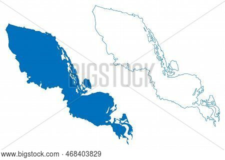 Lake Tonle Sap (kingdom Of Cambodia, Kampuchea) Map Vector Illustration, Scribble Sketch Tonlé Sap M
