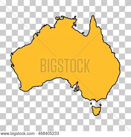 Australia Map Icon, Geography Blank Concept, Isolated Graphic Background Vector Illustration .