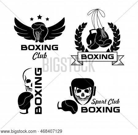 Box Club. Fight Logo. Champion Badge. Vintage Seal Icon. Sport Academy Label. Texas Or Thai Boxing L