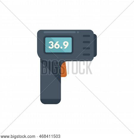 Digital Thermometer Gun Icon Flat Vector. Medical Hand. Laser Sensor Isolated