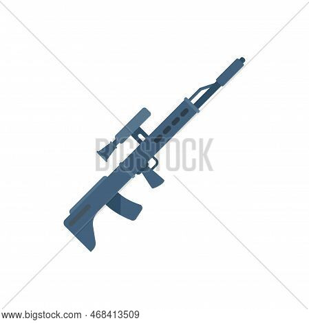 Army Sniper Icon Flat Vector. Rifle Gun. Military Scope Isolated