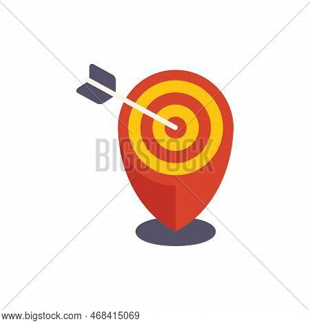 Location Control Icon Flat Vector. Center Plan. Remote Monitor Isolated