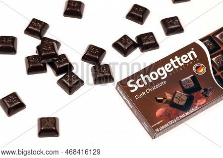 Kyiv, Ukraine - May 4, 2022 Schogetten Chocolate. Chocolate Goods Produced By Ludwig Schokolade Gmbh