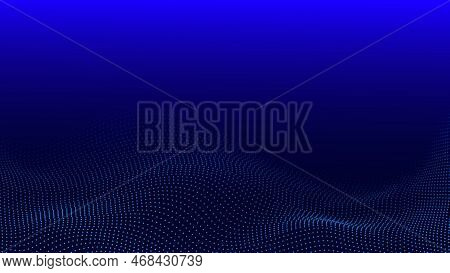 Abstract Green Color Particles Illustration On Green Color Background.