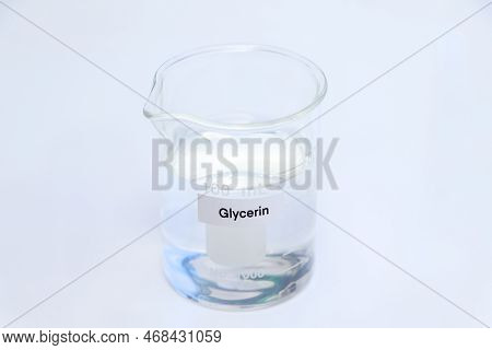 Glycerin In Glass, Chemical In The Laboratory And Industry