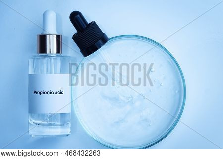 Propionic Acid In A Bottle, Chemical Ingredient In Beauty Product, Skin Care Products