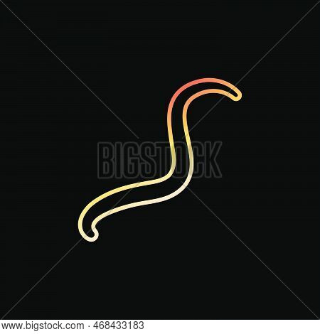 Ascariasis Vector Concept Yellow Line Icon Or Logo Element On Dark Background