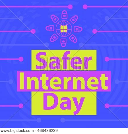 Safer Internet Day Vector Banner Design Celebrated Every Year On February. Safer Internet Day Backgr