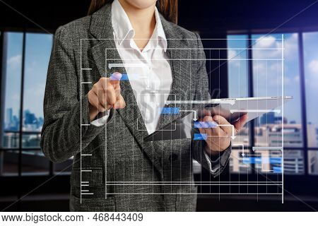 Project Manager Working And Update Tasks With Milestones Progress Planning And Gantt Chart Schedulin
