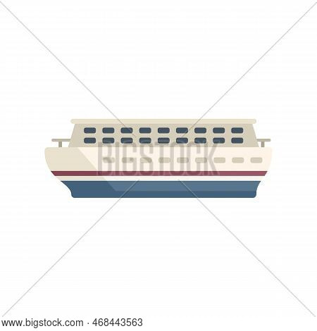 Ferryboat Icon Flat Vector. River Ship. Water Cargo Isolated