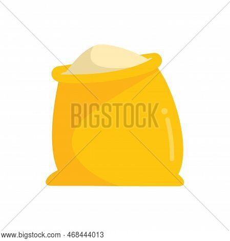 Dough Sack Icon Flat Vector. Bread Flour. Roll Wheat Isolated