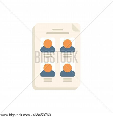 Client Datasheet Icon Flat Vector. Data Crm. Platform System Isolated