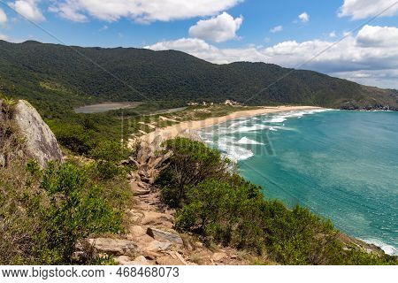 Trail To The Beach, Forest And Rocks In The Wild Lagoinha Do Leste Beach