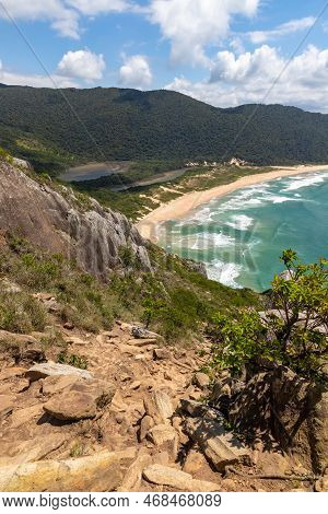 Trail To The Beach, Forest And Rocks In The Wild Lagoinha Do Leste Beach