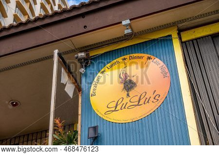 Honolulu, Hawaii - December 31, 2022: Landmark Lu Lu's Restaurant In Waikiki.