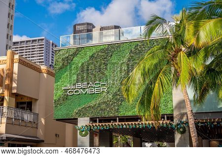 Honolulu, Hawaii - January 1, 2023: Exterior Of The Waikiki Beach Comber Hotel In Waikiki.