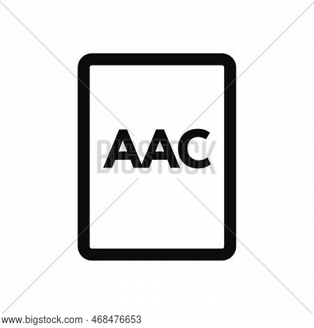 Aac File Icon Line Isolated On White Background. Black Flat Thin Icon On Modern Outline Style. Linea