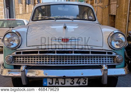 Valletta, Malta - August 30, 2018: The Hillman Minx Was A Mid-sized Family Car That British Car Make