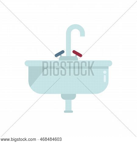 Wash Basin Icon Flat Vector. Service Drain. Water Pipeline Isolated