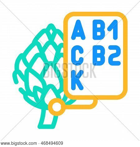 Vitamin Artichoke Color Icon Vector. Vitamin Artichoke Sign. Isolated Symbol Illustration