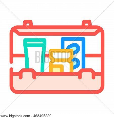 First Aid Kit Medicine Color Icon Vector. First Aid Kit Medicine Sign. Isolated Symbol Illustration