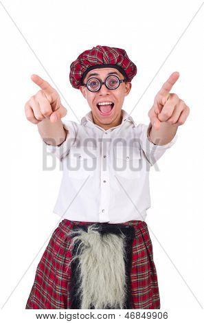 Lustige Scotsman isolated on the white