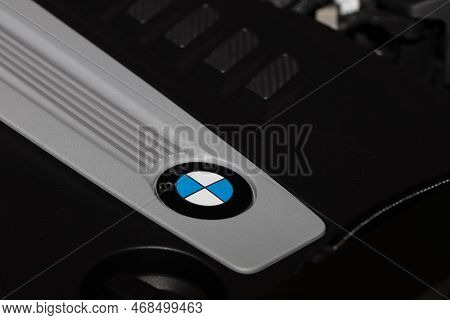 Lviv, Ukraine - October 21, 2020: Bmw X6 M50d Engine Compartment
