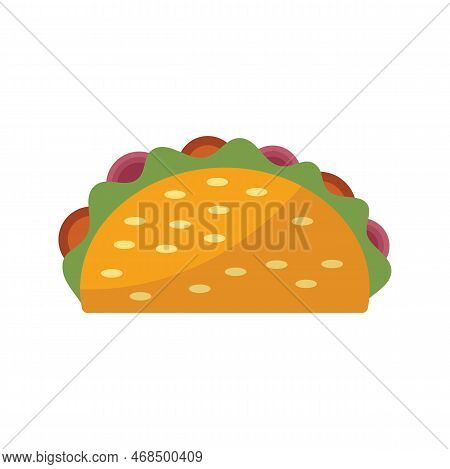 Dinner Taco Icon Flat Vector. Tacos Menu. Soft Menu Isolated